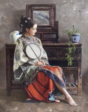 Chinese Girls Painting - bracketplant Chinese girl